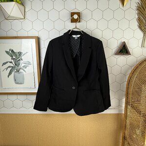 Old Navy Black Tailored Structured Button Front Blazer - Size - Medium